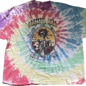 Faux vintage 2022 Grateful Dead Ripple Junction Bertha Skull Tie Dye T Shirt 3X